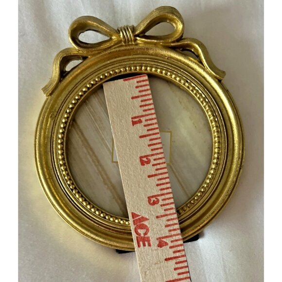 Set 2 Nicole Miller NY Bow Frames Gold Beaded Edge 4 x 6 Portrait 4 x 4 Round - Picture 11 of 11